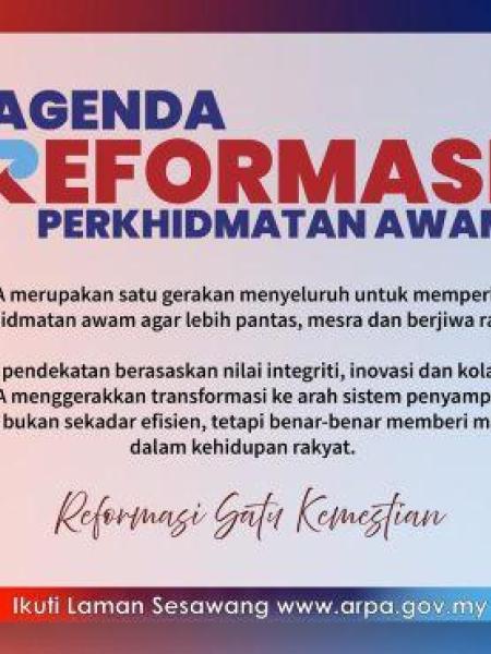 Poster Agenda Reformasi Perkhidmatan Awam