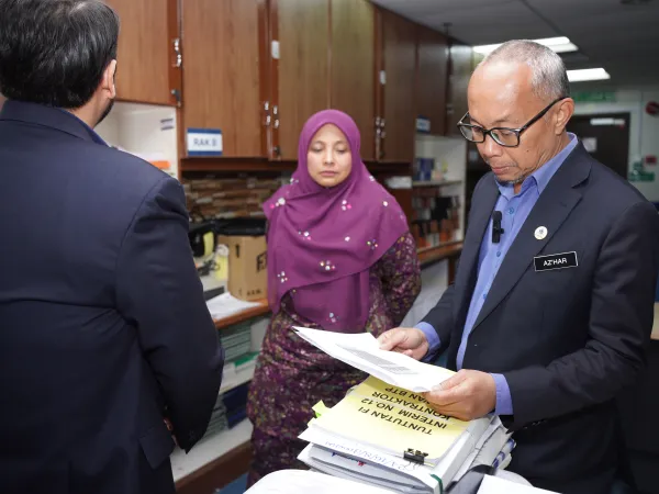 LAWATAN MENGEJUT DARI UNIT INTEGRITI DAN TIMBALAN YANG DI PERTUA KE JABATAN